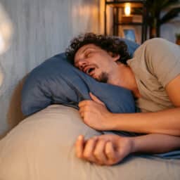 Man sleeps with mouth open